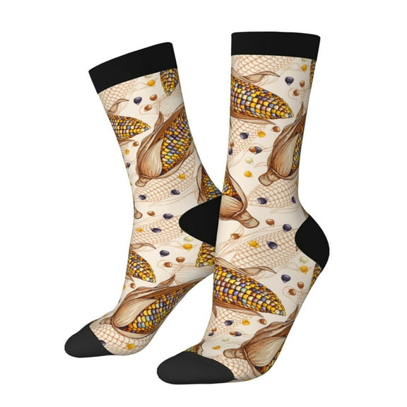 Balery Corn 5 Pattern Crew Socks Unisex– Soft & Breathable Socks for Men & Women, One-Size Fits Most (US 5-11), Comfortable & Durable for Daily Wear