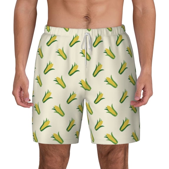Balery Corn Mens Swim Trunks Swim Shorts for Men Quick Dry Inseam Beach Shorts with Compression Liner Pocket-3X-Large