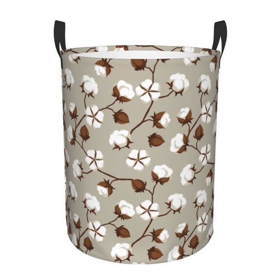 Balery Cotton Tree Round Laundry Basket with Handles Waterproof Freestanding Laundry Hamper for Clothes Toys in the Dorm and Family-Small