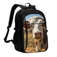 thumbnail image 1 of Balery Countryside Flower Cow Print USB Charging Backpack for Men and Women - Water-Resistant, Anti-Theft Laptop Backpack with USB Port for Travel, Work, School, and College, 1 of 7