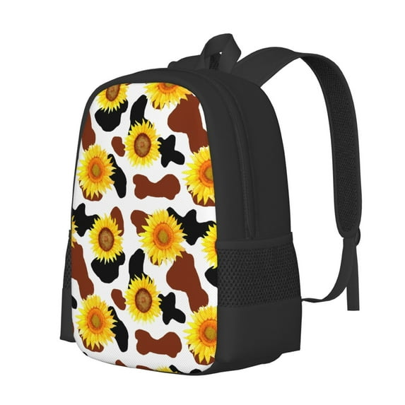 Balery Sunflower Cow Backpack for Men and Women - Durable 600D Oxford Cloth -Large Capacity, Water-Resistant School, Travel, and Hiking Bag