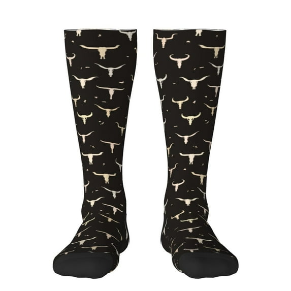 Balery Cow Skulls Fun Novelty Socks Men'S Women'S Crew Socks Funny Crazy Novelty Socks Quirky And Cool Socks