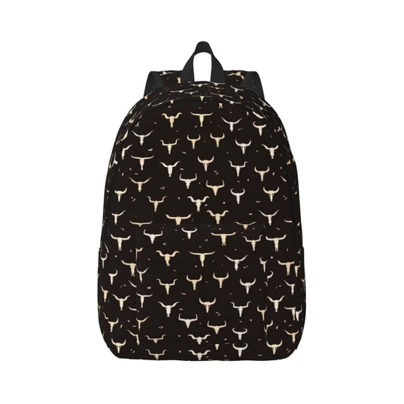 Balery Cow Skulls Vintage Canvas Backpack for Men and Women - Large Capacity, Durable Travel Laptop Bag for School, Work, Hiking, and Outdoor Activities