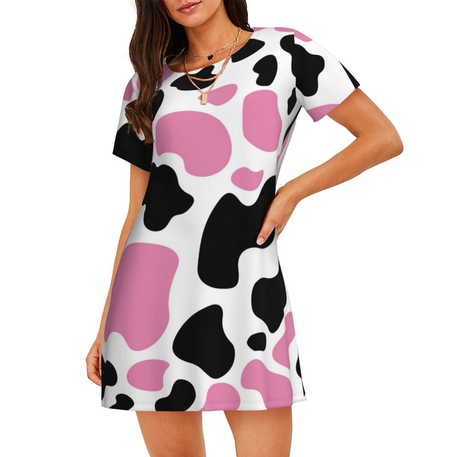 Buttery Shirley Lounge Nightgown - Floral Cow (XS- 3X)