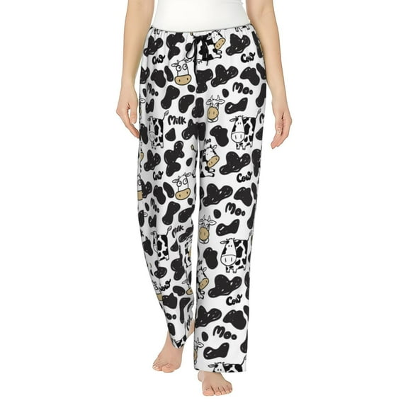 Balery Cow print Women's Pajama Pants,Ultra Lightweight Pjs,Lounge Pant-Small