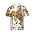 thumbnail image 1 of Balery Cowboy Up Vintage Wild West Print Men's Hawaiian Shirts Short Sleeve Beach Shirt Relaxed Fit Vacation Button Down Shirts-Small, 1 of 9