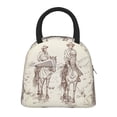 thumbnail image 1 of Balery Cowboys Riding Horses In Desert Pattern Lunch Bag Women, Lunch Box, Lunch Bag, Small Leakproof Lunch Tote Large Capacity Reusable Insulated Cooler Lunch Container-One Size, 1 of 6