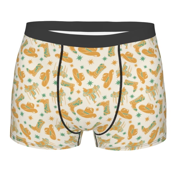Balery Cowgirl Boots 3 Men's Boxer Briefs, Soft and Breathable Cotton Underwear with nylon Waistband-XX-Large
