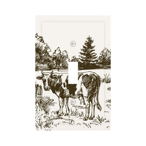 Balery Cows Grazing On The Meadow for Duplex Wall Plates Kit, Electrical Outlet Covers, Standard Size 1-Gang 5.0" x3.0", Electric Receptacle Plug Covers-Style T