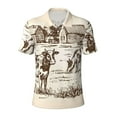 thumbnail image 1 of Balery Cows On The Farm Printed Men’s Short Sleeve Polo Shirt, Midweight Men's Shirt,Golf Polo shirts -4X-Large, 1 of 8