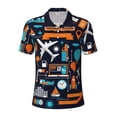 thumbnail image 1 of Balery Creative Transport Printed Men’s Short Sleeve Polo Shirt, Midweight Men's Shirt,Golf Polo shirts -Medium, 1 of 8