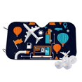 thumbnail image 1 of Balery Creative Transport Print Car Windshield Sun Shade,Windshield Sunshade for Car Pickup Truck SUV Accessories-Medium, 1 of 7