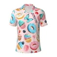 thumbnail image 1 of Balery Cupcakes and Donuts Printed Men’s Short Sleeve Polo Shirt, Midweight Men's Shirt,Golf Polo shirts -Large, 1 of 8