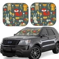 thumbnail image 1 of Balery 2 Piece Cute Animal Forest Car Windshield Sun Shade|Foldable Front Windshield Shade for Car Front Window for Most Sedans SUV Truck-Small, 1 of 7