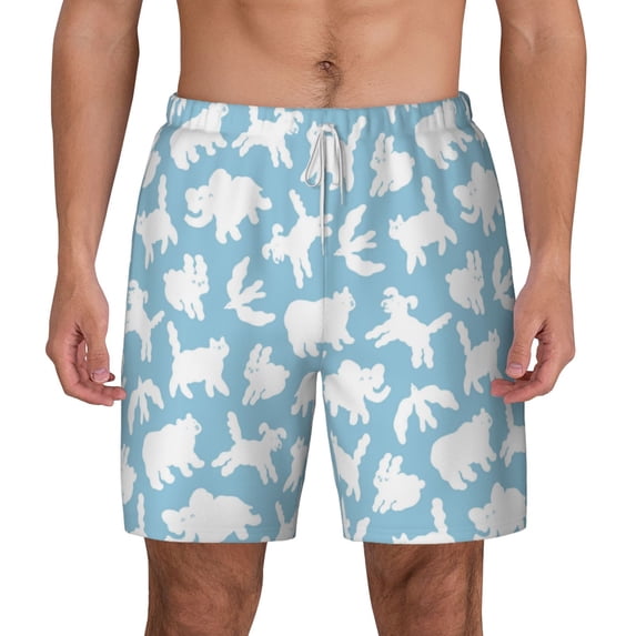 Balery Cute Animals Mens Swim Trunks Swim Shorts for Men Quick Dry Inseam Beach Shorts with Compression Liner Pocket-Small