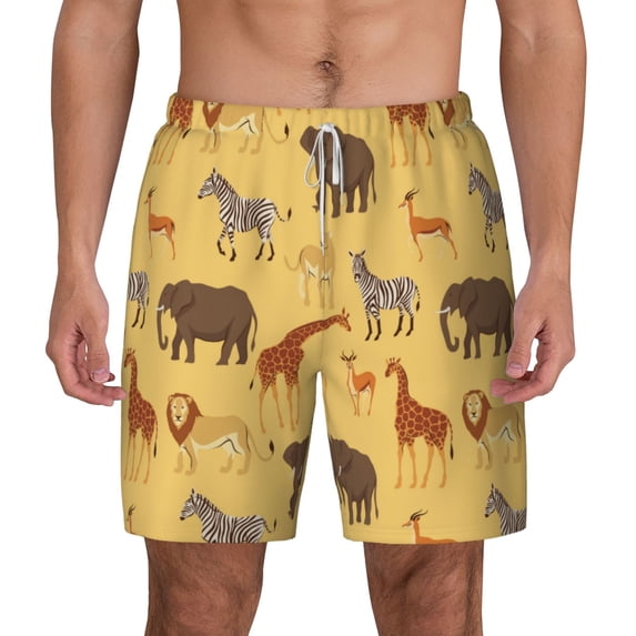 Balery Cute Animals Mens Swim Trunks Swim Shorts for Men Quick Dry Inseam Beach Shorts with Compression Liner Pocket-XX-Large