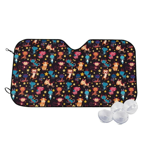 Balery Cute Animals Print Car Windshield Sun Shade,Windshield Sunshade for Car Pickup Truck SUV Accessories-Small