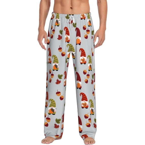 Balery Cute Autumn Gnomes print Men's Pajama Pants,Ultra Lightweight Pjs,Lounge Pant-Small
