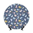thumbnail image 1 of Balery Cute Baby Animals Print Bone China Decorative Plate Ceramic Dinner Plates Art Crafts with Display Stand-7in, 1 of 6