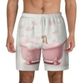 thumbnail image 1 of Balery Cute Bathtub Mens Swim Trunks Swim Shorts for Men Quick Dry Inseam Beach Shorts with Compression Liner Pocket-Large, 1 of 9