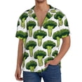 thumbnail image 1 of Balery Cute Broccoli Men's Casual Button Down Shirt Short Sleeve Textured Summer Cuban Beach Shirts-X-Large, 1 of 7