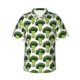 thumbnail image 1 of Balery Cute Broccoli Print Men's Hawaiian Shirts Short Sleeve Beach Shirt Relaxed Fit Vacation Button Down Shirts-3X-Large, 1 of 9