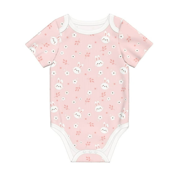 Balery Cute Bunny Pattern Baby Climbing Clothes Infant Bodysuit Cute Infant Bodysuit Baby Romper-6 Months