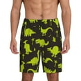 thumbnail image 1 of Balery Cute Cartoon Dinosaurs Men's Cotton Knit Pajama Shorts Waistband & Pockets,Short Pajama Pants-Large, 1 of 8