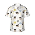 thumbnail image 1 of Balery Cute Cat Print Men's Hawaiian Shirts Short Sleeve Beach Shirt Relaxed Fit Vacation Button Down Shirts-X-Large, 1 of 9