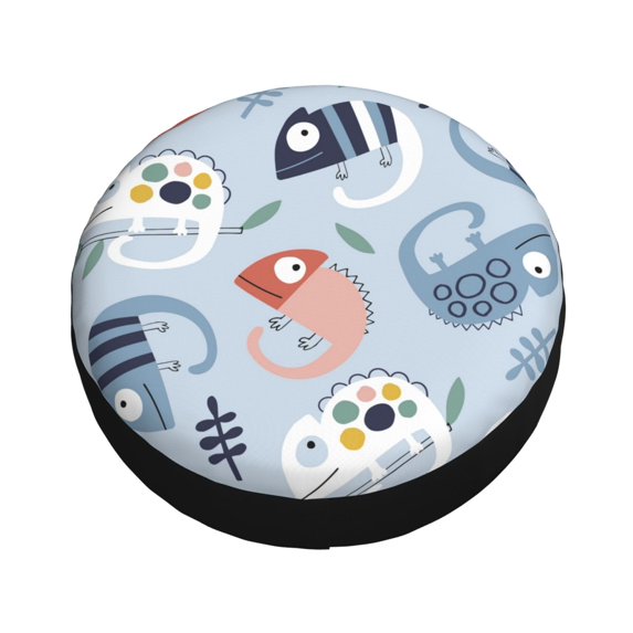 Balery Cute Chameleons On Blue Tire Covers - Tough Tire Wheel Protector for Truck, SUV, Trailer, Camper, RV -14 inch