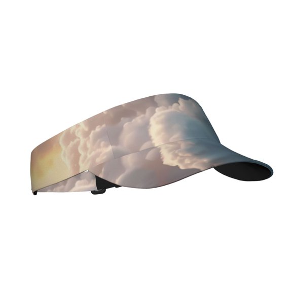 Balery Cute Cloud Cat Sport Wear Athletic Visor Sun Sports Visor Hat Visor Adjustable Cap for Women and Men (One Size)