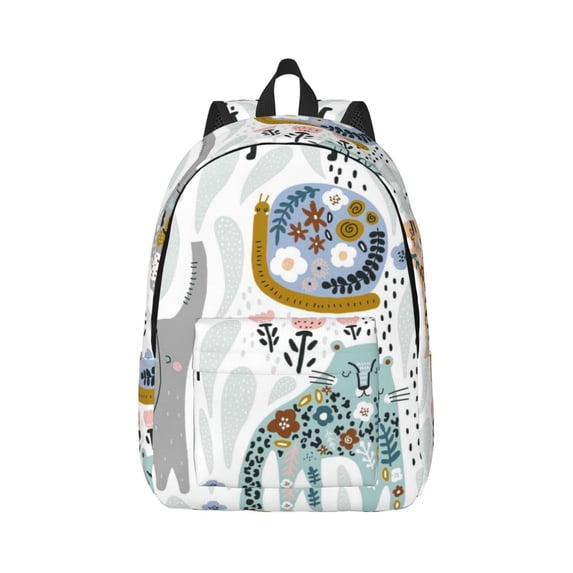 Balery Cute Colorful Animal Vintage Canvas Backpack for Men and Women - Large Capacity, Durable Travel Laptop Bag for School, Work, Hiking, and Outdoor Activities