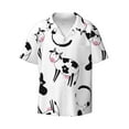 thumbnail image 1 of Balery Cute Cow and Milk Stains Men's Casual Button Down Shirt Short Sleeve Textured Summer Cuban Beach Shirts-Small, 1 of 7