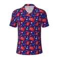 thumbnail image 1 of Balery Cute Crabs Printed Men’s Short Sleeve Polo Shirt, Midweight Men's Shirt,Golf Polo shirts -Large, 1 of 8