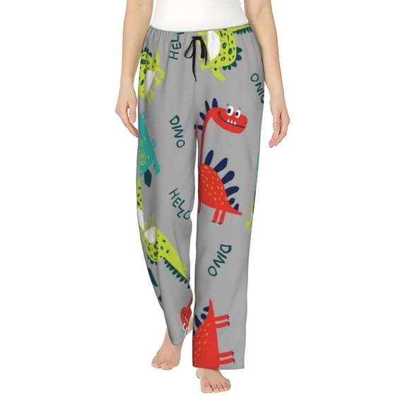 Balery Cute Dinosaur print Women's Pajama Pants,Ultra Lightweight Pjs,Lounge Pant-