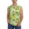 thumbnail image 1 of Balery Cute Dinosaurs Cartoon Men's Sleeveless Muscle Shirts Workout Tank Top, Moisture Wicking, Odor Protection-XX-Large, 1 of 8