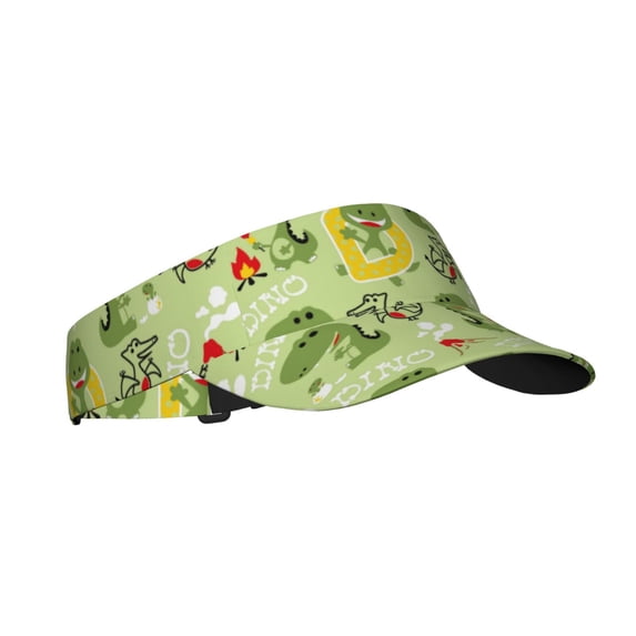 Balery Cute Dinosaurs Cartoon Sport Wear Athletic Visor Sun Sports Visor Hat Visor Adjustable Cap for Women and Men (One Size)