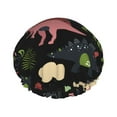 thumbnail image 1 of Balery Cute Dinosaurs Shower Caps, Double Layer Waterproof Shower Cap, Double Layers Reusable Shower Cap With Soft Comfortable For Long Thick Hair Soft Bath Shower Hair Caps, 1 of 9