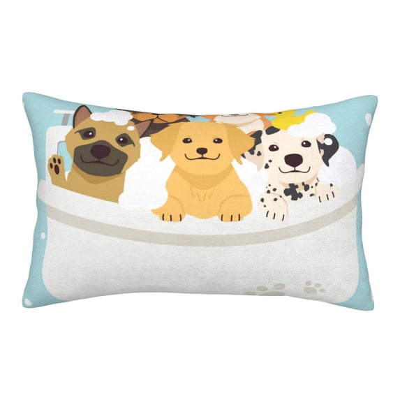 Balery Cute Dog In Bathtub Bedding Queen Pillow Cases - Envelope Closure - Soft Brushed Microfiber Fabric - Shrinkage and Fade Resistant Pillow Cases-14"x20"