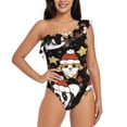 thumbnail image 1 of Balery Cute Dog Panda One Shoulder Swimsuits for Women Ruffle Swimsuits Tummy Control One Shoulder Bathing Suits-X-Large, 1 of 8