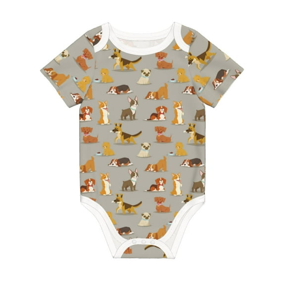 Balery Cute Dog Pattern Baby Climbing Clothes Infant Bodysuit Cute Infant Bodysuit Baby Romper-2 Years