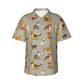 thumbnail image 1 of Balery Cute Dog Print Men's Hawaiian Shirts Short Sleeve Beach Shirt Relaxed Fit Vacation Button Down Shirts-Small, 1 of 9