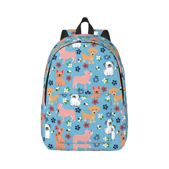 Balery Cute Dog Vintage Canvas Backpack for Men and Women - Large Capacity, Durable Travel Laptop Bag for School, Work, Hiking, and Outdoor Activities