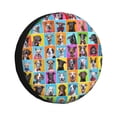 thumbnail image 1 of Balery Cute Dogs Collagetire Cover Waterproof Dust-Proof, Universal Spare Wheel Tire Cover For Trailer, Rv, Suv Truck And Vehicle Camper Accessories-15 Inch, 1 of 9