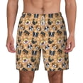 thumbnail image 1 of Balery Cute Dogs Head Mens Swim Trunks Swim Shorts for Men Quick Dry Inseam Beach Shorts with Compression Liner Pocket-Large, 1 of 9