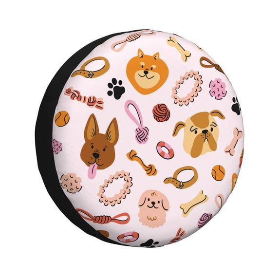 Balery Cute Dogtire Cover Waterproof Dust-Proof, Universal Spare Wheel Tire Cover For Trailer, Rv, Suv Truck And Vehicle Camper Accessories-16 Inch
