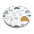Balery Cute Doodle Turtles Round Bar Stool Seat Covers Velvet Fabric