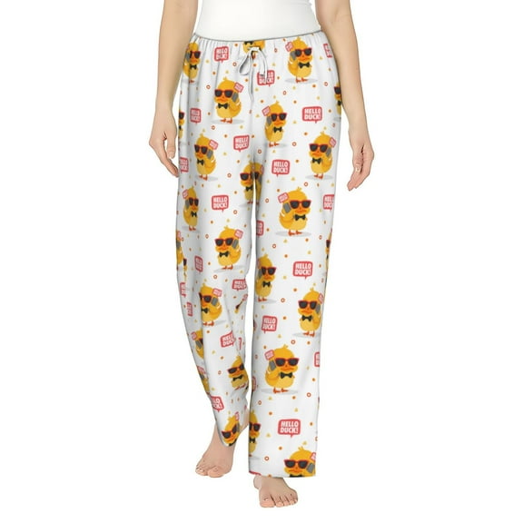 Balery Cute Duck print Women's Pajama Pants,Ultra Lightweight Pjs,Lounge Pant-Medium