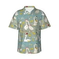 thumbnail image 1 of Balery Cute Farm Birds Print Men's Hawaiian Shirts Short Sleeve Beach Shirt Relaxed Fit Vacation Button Down Shirts-Small, 1 of 9