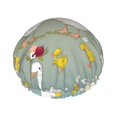 thumbnail image 1 of Balery Cute Farm Birds Shower Caps, Double Layer Waterproof Shower Cap, Double Layers Reusable Shower Cap With Soft Comfortable For Long Thick Hair Soft Bath Shower Hair Caps, 1 of 9